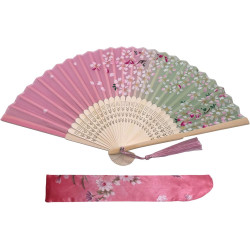 Kibon Éventails pliants, éventails en bambou avec pampille pour cadeaux d'anniversaire, danse, cosplay, fête de mariage, décorat