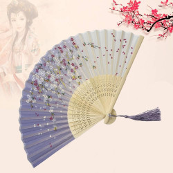 Kibon Éventails pliants, éventails en bambou avec pampille pour cadeaux d'anniversaire, danse, cosplay, fête de mariage, décorat