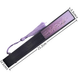 Kibon Éventails pliants, éventails en bambou avec pampille pour cadeaux d'anniversaire, danse, cosplay, fête de mariage, décorat