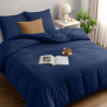 Utopia Bedding Housse de Couette 240x260 cm avec 2 Taies d'oreiller 65x65 cm (Marine) - Parure de Lit 240 x 260 cm - Ensembles d