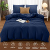 Utopia Bedding Housse de Couette 240x260 cm avec 2 Taies d'oreiller 65x65 cm (Marine) - Parure de Lit 240 x 260 cm - Ensembles d