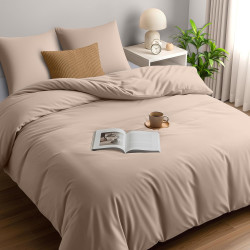 Utopia bedding housse de couette 240x260 cm avec 2 taies d'oreiller 65x65 cm (beige) - parure de lit 240 x 260 cm - ensembles de