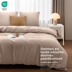 Utopia bedding housse de couette 240x260 cm avec 2 taies d'oreiller 65x65 cm (beige) - parure de lit 240 x 260 cm - ensembles de
