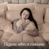 Utopia bedding housse de couette 240x260 cm avec 2 taies d'oreiller 65x65 cm (beige) - parure de lit 240 x 260 cm - ensembles de