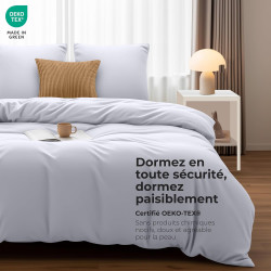Utopia Bedding Housse de Couette 240x260 cm avec 2 Taies d'oreiller 65x65 cm (Blanc) - Parure de Lit 240 x 260 cm - Ensembles de