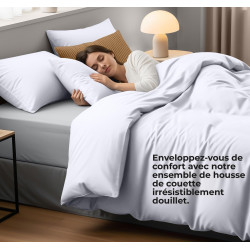 Utopia Bedding Housse de Couette 240x260 cm avec 2 Taies d'oreiller 65x65 cm (Blanc) - Parure de Lit 240 x 260 cm - Ensembles de