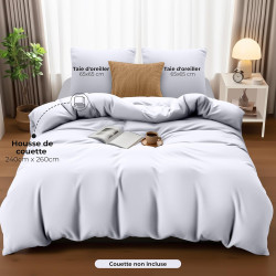 Utopia Bedding Housse de Couette 240x260 cm avec 2 Taies d'oreiller 65x65 cm (Blanc) - Parure de Lit 240 x 260 cm - Ensembles de