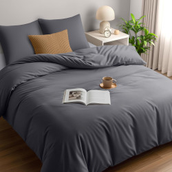 Utopia Bedding Housse de Couette 240x260 cm avec 2 Taies d'oreiller 65x65 cm (Gris) - Parure de Lit 240 x 260 cm - Ensembles de 