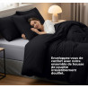 Utopia Bedding Housse de Couette 240x260 cm avec 2 Taies d'oreiller 65x65 cm (Noir) - Parure de Lit 240 x 260 cm - Ensembles de 