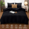 Utopia Bedding Housse de Couette 240x260 cm avec 2 Taies d'oreiller 65x65 cm (Noir) - Parure de Lit 240 x 260 cm - Ensembles de 