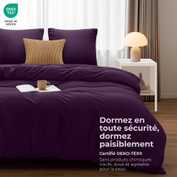 Utopia Bedding Housse de Couette 240 x 260 cm avec 2 Taies d'oreiller 65x65 cm (Pourpre)- Parure de Lit 240 x 260 cm - Ensembles