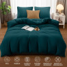 Utopia Bedding Housse de Couette 240 x 260 cm avec 2 Taies d'oreiller 65x65 cm (Sarcelle)- Parure de Lit 240 x 260 cm - Ensemble