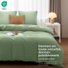 Utopia Bedding Housse de Couette 240x260 cm avec 2 Taies d'oreiller 65x65 cm (Vert Sauge)- Parure de Lit 240 x 260 cm - Ensemble