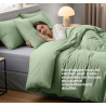 Utopia Bedding Housse de Couette 240x260 cm avec 2 Taies d'oreiller 65x65 cm (Vert Sauge)- Parure de Lit 240 x 260 cm - Ensemble