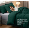 Utopia Bedding Housse de Couette 240x260 cm avec 2 Taies d'oreiller 65x65 cm (Émeraude)- Parure de Lit 240 x 260 cm - Ensembles 