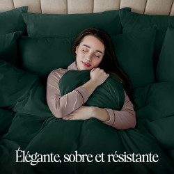 Utopia Bedding Housse de Couette 240x260 cm avec 2 Taies d'oreiller 65x65 cm (Émeraude)- Parure de Lit 240 x 260 cm - Ensembles 