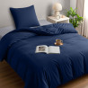 Utopia Bedding Housse de Couette 1 Personne 135x200 cm avec 1 Taie d'oreiller 80x80 cm (Bleu Marine) - Parure de lit 1 Personne 