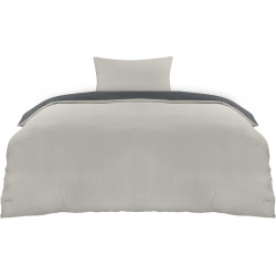 Utopia Bedding Housse de Couette 135x200 cm avec 1 Taie d'oreiller 50x75 cm (Gris Foncé/Gris Clair) - Parure de lit 135 x 200 cm