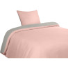 Utopia Bedding Housse de Couette 1 Personne 135x200 cm avec 1 Taie d'oreiller 80x80 cm (Gris/Rose) - Parure de lit - Ensembles d