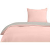 Utopia Bedding Housse de Couette 1 Personne 135x200 cm avec 1 Taie d'oreiller 80x80 cm (Gris/Rose) - Parure de lit - Ensembles d