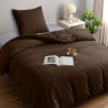 Utopia Bedding Housse de Couette 1 Personne 135x200 cm avec 1 Taie d'oreiller 80x80 cm (Marron) - Parure de lit 1 Personne 135 x