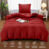 Utopia Bedding Housse de Couette 1 Personne 135x200 cm avec 1 Taie d'oreiller 80x80 cm (Rouge)- Parure de lit 1 Personne 135 x 2