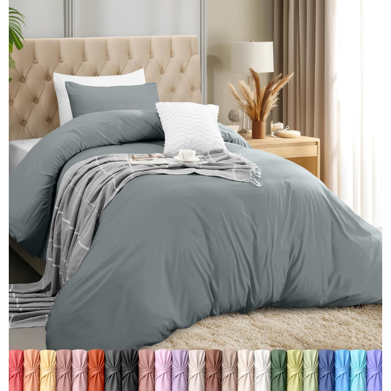 Utopia Bedding Parure de lit 2 pièces avec housse de couette et taies d'oreiller - Parure de lit 2 pièces avec fermeture éclair 