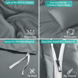 Utopia Bedding Parure de lit 2 pièces avec housse de couette et taies d'oreiller - Parure de lit 2 pièces avec fermeture éclair 
