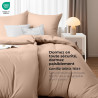 Utopia bedding housse de couette 2 personne 135x200 cm avec 2 taie d'oreiller 80x80 cm (beige) - parure de lit 2 personne 135 x 
