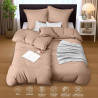 Utopia bedding housse de couette 2 personne 135x200 cm avec 2 taie d'oreiller 80x80 cm (beige) - parure de lit 2 personne 135 x 