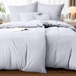 Utopia Bedding Housse de Couette 2 Personne 135x200 cm avec 2 Taie d'oreiller 80x80 cm (Blanc) - Parure de lit 2 Personne 135 x 
