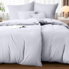 Utopia Bedding Housse de Couette 2 Personne 135x200 cm avec 2 Taie d'oreiller 80x80 cm (Blanc) - Parure de lit 2 Personne 135 x 