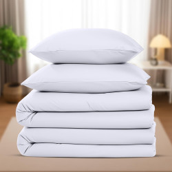 Utopia Bedding Housse de Couette 2 Personne 135x200 cm avec 2 Taie d'oreiller 80x80 cm (Blanc) - Parure de lit 2 Personne 135 x 