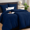 Utopia Bedding Housse de Couette 2 Personne 135x200 cm avec 2 Taie d'oreiller 80x80 cm (Marine) - Parure de lit 2 Personne 135 x