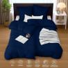 Utopia Bedding Housse de Couette 2 Personne 135x200 cm avec 2 Taie d'oreiller 80x80 cm (Marine) - Parure de lit 2 Personne 135 x