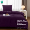 Utopia Bedding Housse de Couette 1 Personne 135x200 cm avec 1 Taie d'oreiller 80x80 cm (Pourpre) - Parure de lit 1 Personne 135 