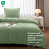 Utopia Bedding Housse de Couette 1 Personne 135x200 cm avec 1 Taie d'oreiller 80x80 cm (Vert Sauge)- Parure de lit 1 Personne 13