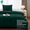 Utopia Bedding Housse de Couette 1 Personne 135x200 cm avec 1 Taie d'oreiller 80x80 cm (Émeraude)- Parure de lit 1 Personne 135 