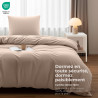 Utopia bedding housse de couette 1 personne 135x200 cm avec 1 taie d'oreiller 80x80 cm (beige) - parure de lit 1 personne 135 x 