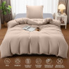 Utopia bedding housse de couette 1 personne 135x200 cm avec 1 taie d'oreiller 80x80 cm (beige) - parure de lit 1 personne 135 x 