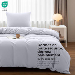 Utopia Bedding Housse de Couette 1 Personne 135x200 cm avec 1 Taie d'oreiller 80x80 cm (Blanc) - Parure de lit 1 Personne 135 x 
