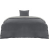 Utopia Bedding Housse de Couette 1 Personne 135x200 cm avec 1 Taie d'oreiller 80x80 cm (Gris Foncé/Gris Clair) - Parure de lit -