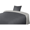 Utopia Bedding Housse de Couette 1 Personne 135x200 cm avec 1 Taie d'oreiller 80x80 cm (Gris Foncé/Gris Clair) - Parure de lit -