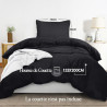 Utopia Bedding Housse de Couette 1 Personne 135x200 cm avec 1 Taie d'oreiller 50x75 cm (Noir) - Parure de lit 1 Personne 135 x 2