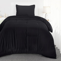 Utopia Bedding Housse de Couette 1 Personne 135x200 cm avec 1 Taie d'oreiller 50x75 cm (Noir) - Parure de lit 1 Personne 135 x 2