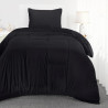 Utopia Bedding Housse de Couette 1 Personne 135x200 cm avec 1 Taie d'oreiller 50x75 cm (Noir) - Parure de lit 1 Personne 135 x 2