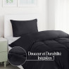 Utopia Bedding Housse de Couette 1 Personne 135x200 cm avec 1 Taie d'oreiller 50x75 cm (Noir) - Parure de lit 1 Personne 135 x 2