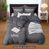 Utopia Bedding Housse de Couette 2 Personne 135x200 cm avec 2 Taie d'oreiller 80x80 cm (Gris) - Parure de lit 2 Personne 135 x 2
