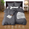 Utopia Bedding Housse de Couette 2 Personne 135x200 cm avec 2 Taie d'oreiller 80x80 cm (Gris) - Parure de lit 2 Personne 135 x 2