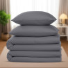 Utopia Bedding Housse de Couette 2 Personne 135x200 cm avec 2 Taie d'oreiller 80x80 cm (Gris) - Parure de lit 2 Personne 135 x 2